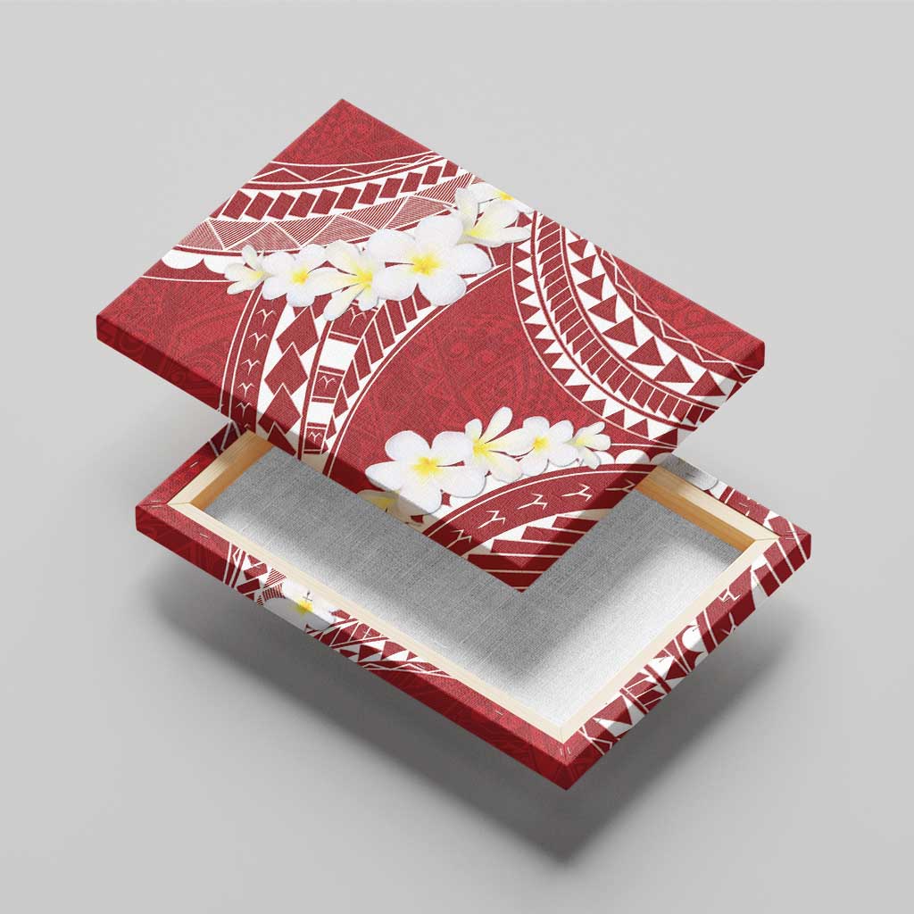 Polynesian Vintage Floral Canvas Wall Art Scarlet Motifs - Polynesian Pride