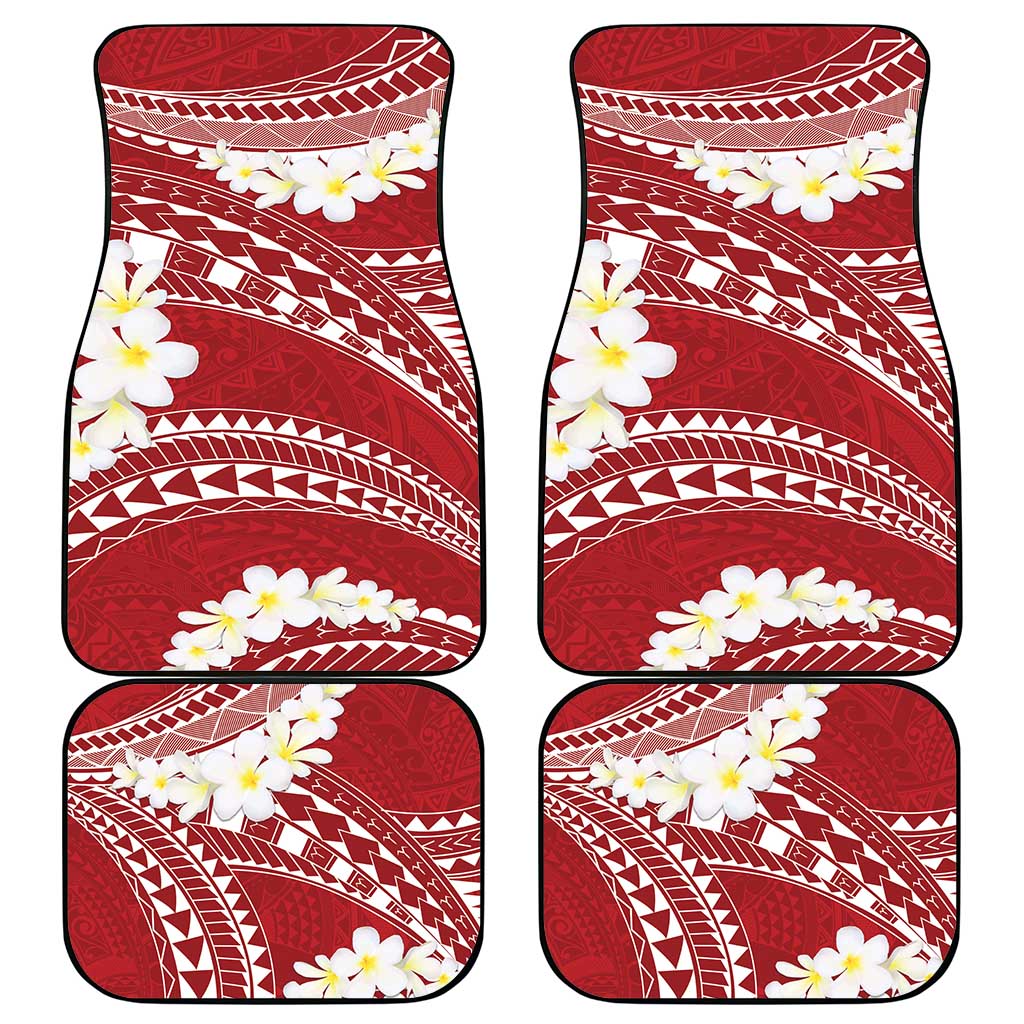 Polynesian Vintage Floral Car Mats Scarlet Motifs LT7 - Polynesian Pride