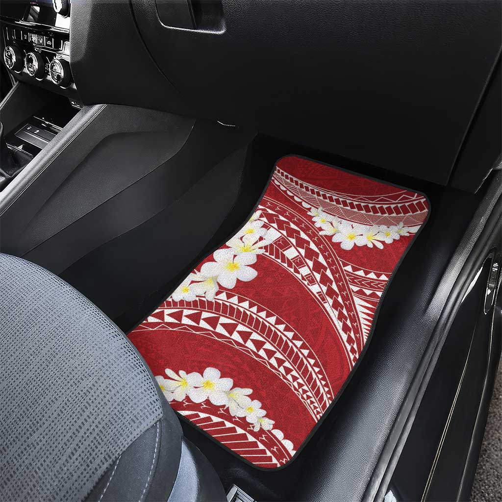 Polynesian Vintage Floral Car Mats Scarlet Motifs LT7 - Polynesian Pride