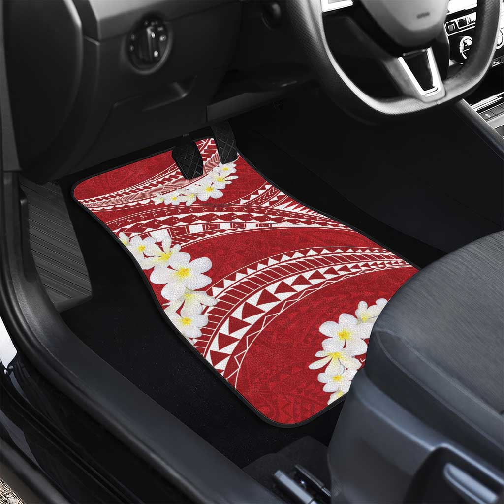 Polynesian Vintage Floral Car Mats Scarlet Motifs LT7 - Polynesian Pride