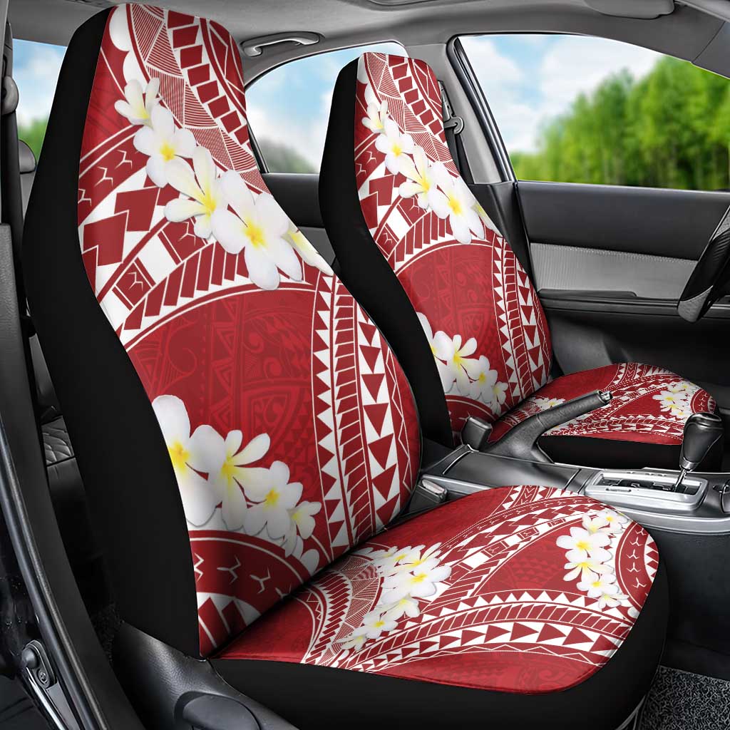 Polynesian Vintage Floral Car Seat Cover Scarlet Motifs - Polynesian Pride