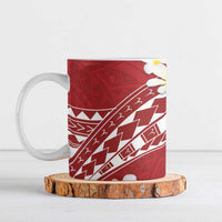 Polynesian Vintage Floral Ceramic Mug Scarlet Motifs - Polynesian Pride