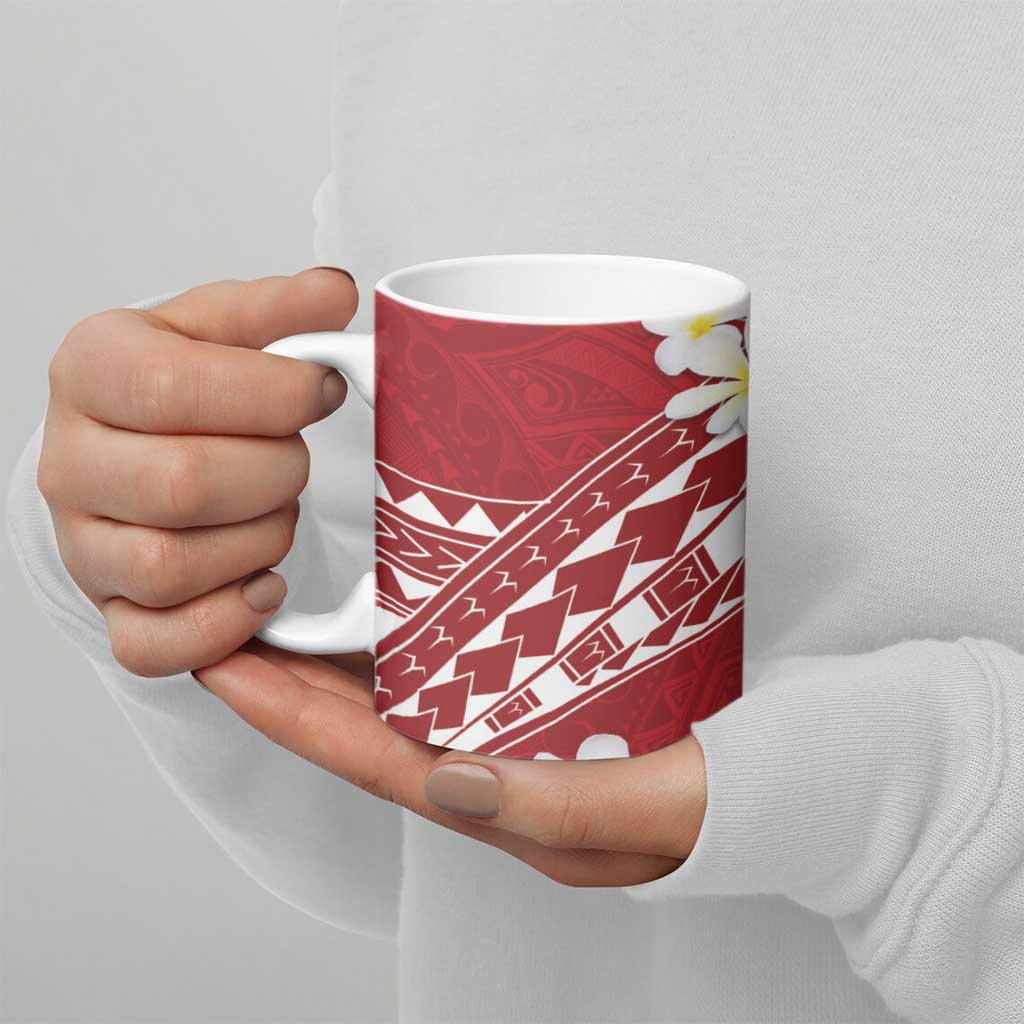 Polynesian Vintage Floral Ceramic Mug Scarlet Motifs - Polynesian Pride