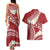 Polynesian Vintage Floral Couples Matching Tank Maxi Dress and Hawaiian Shirt Scarlet Motifs - Polynesian Pride
