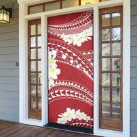 Polynesian Vintage Floral Door Cover Scarlet Motifs - Polynesian Pride