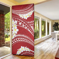 Polynesian Vintage Floral Door Cover Scarlet Motifs - Polynesian Pride