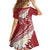 Polynesian Vintage Floral Family Matching Long Sleeve Bodycon Dress and Hawaiian Shirt Scarlet Motifs - Polynesian Pride