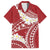 Polynesian Vintage Floral Family Matching Long Sleeve Bodycon Dress and Hawaiian Shirt Scarlet Motifs - Polynesian Pride