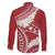Polynesian Vintage Floral Family Matching Long Sleeve Bodycon Dress and Hawaiian Shirt Scarlet Motifs - Polynesian Pride
