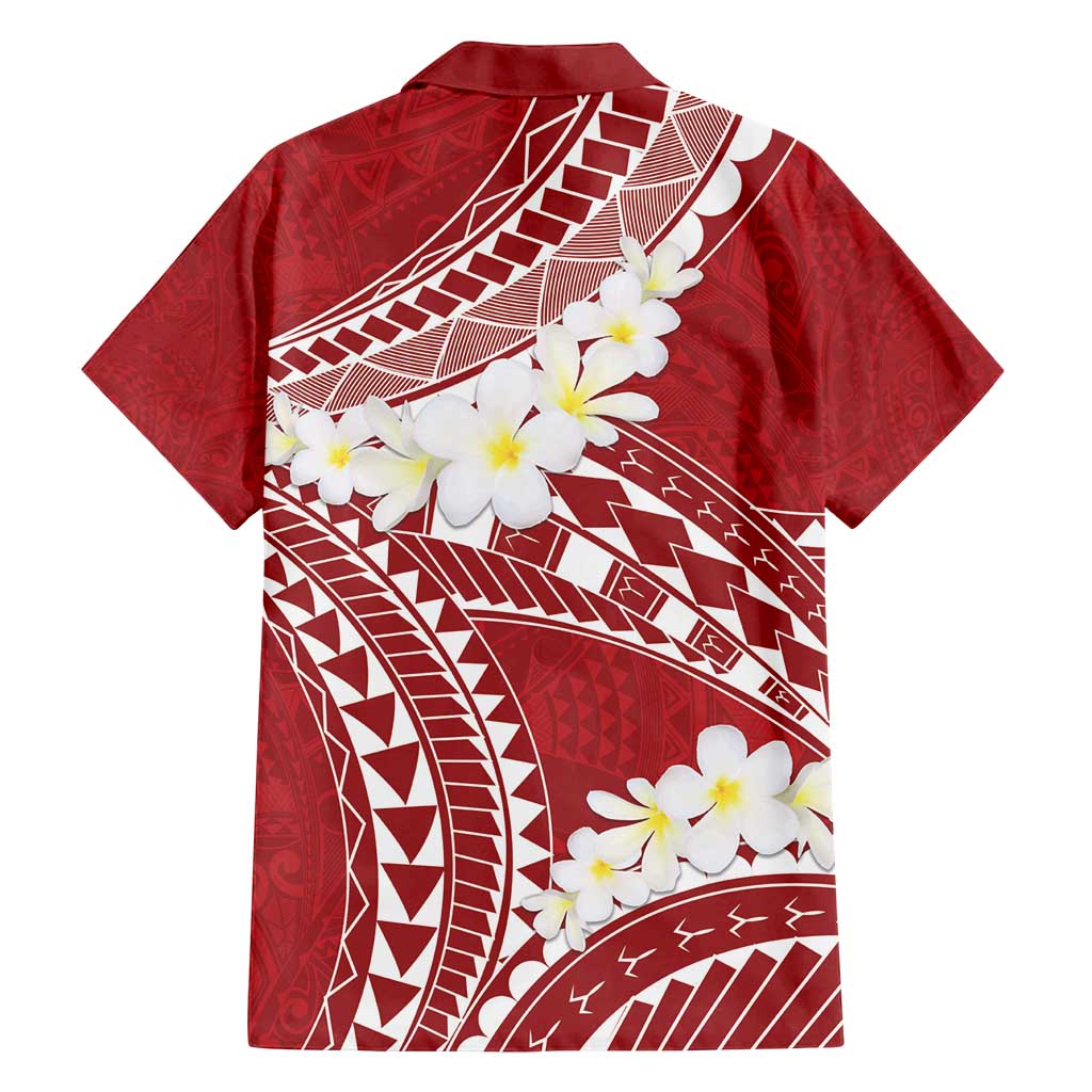 Polynesian Vintage Floral Family Matching Off Shoulder Maxi Dress and Hawaiian Shirt Scarlet Motifs - Polynesian Pride