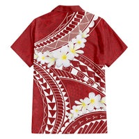 Polynesian Vintage Floral Family Matching Off Shoulder Maxi Dress and Hawaiian Shirt Scarlet Motifs - Polynesian Pride