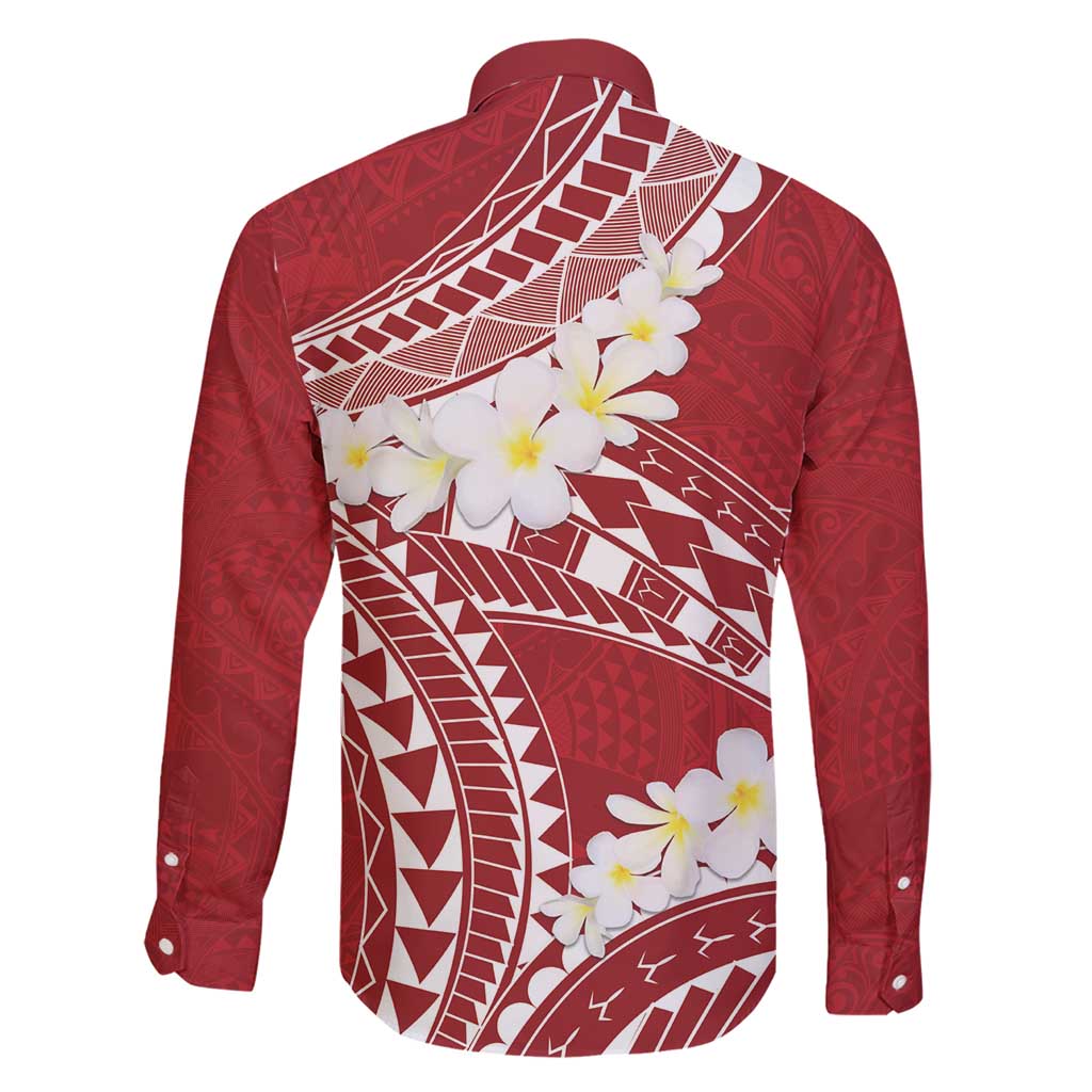 Polynesian Vintage Floral Family Matching Short Sleeve Bodycon Dress and Hawaiian Shirt Scarlet Motifs LT7 - Polynesian Pride