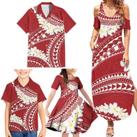 Polynesian Vintage Floral Family Matching Summer Maxi Dress and Hawaiian Shirt Scarlet Motifs LT7 - Polynesian Pride