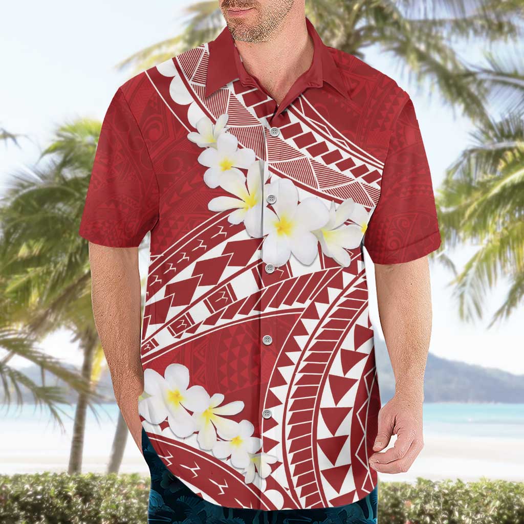 Polynesian Vintage Floral Hawaiian Shirt Scarlet Motifs - Polynesian Pride