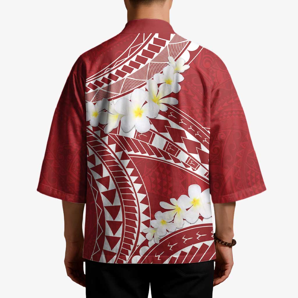 Polynesian Vintage Floral Kimono Scarlet Motifs - Polynesian Pride