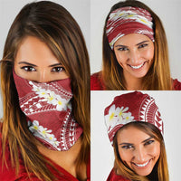 Polynesian Vintage Floral Neck Gaiter Scarlet Motifs - Polynesian Pride