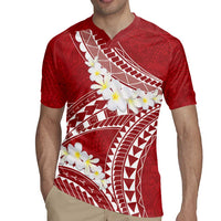 Polynesian Vintage Floral Rugby Jersey Scarlet Motifs - Polynesian Pride