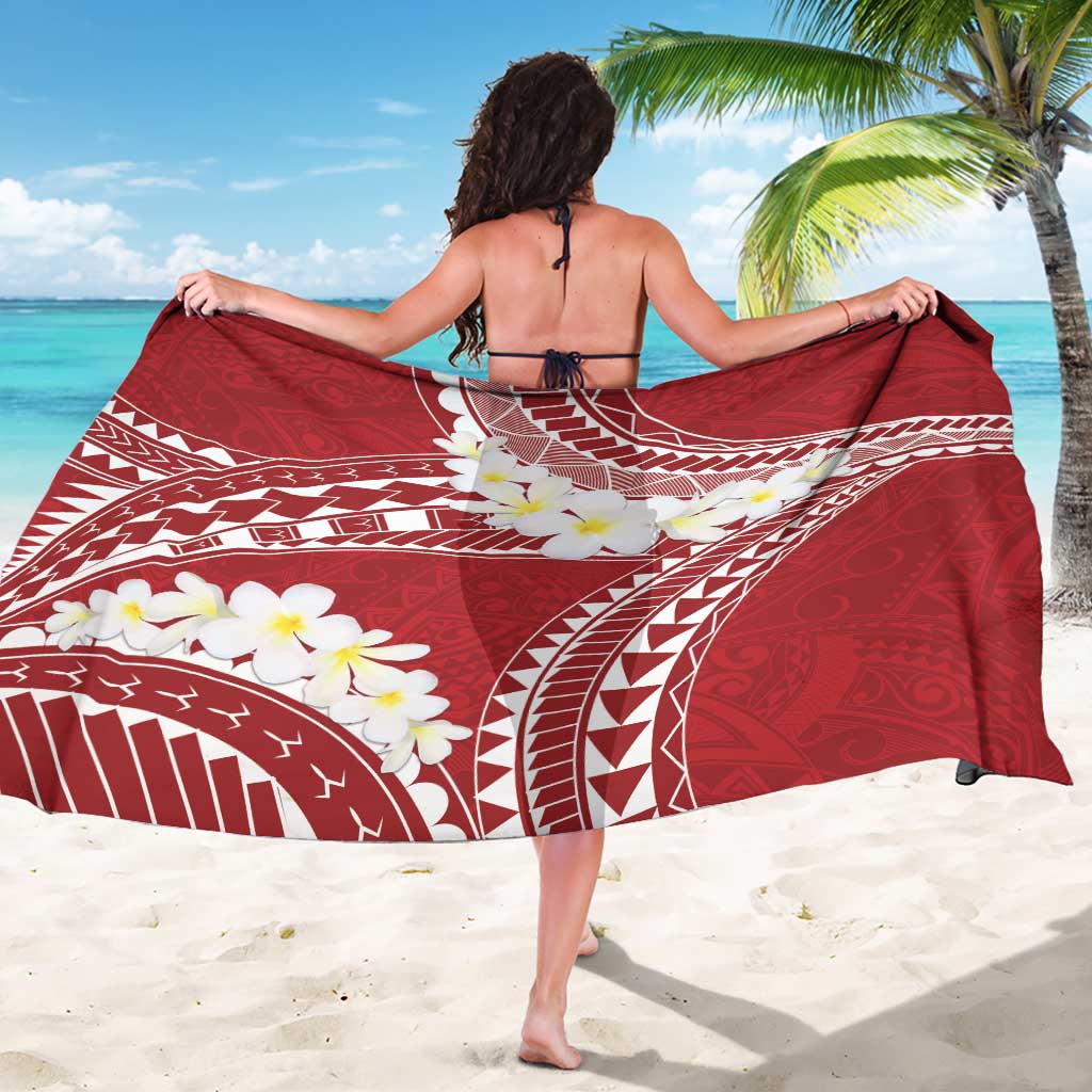 Polynesian Vintage Floral Sarong Scarlet Motifs LT7 - Polynesian Pride