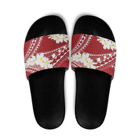 Polynesian Vintage Floral Slide Sandals Scarlet Motifs LT7 Scarlet - Polynesian Pride