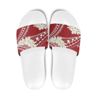Polynesian Vintage Floral Slide Sandals Scarlet Motifs LT7 Scarlet - Polynesian Pride