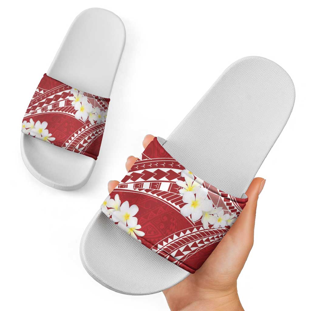 Polynesian Vintage Floral Slide Sandals Scarlet Motifs LT7 - Polynesian Pride
