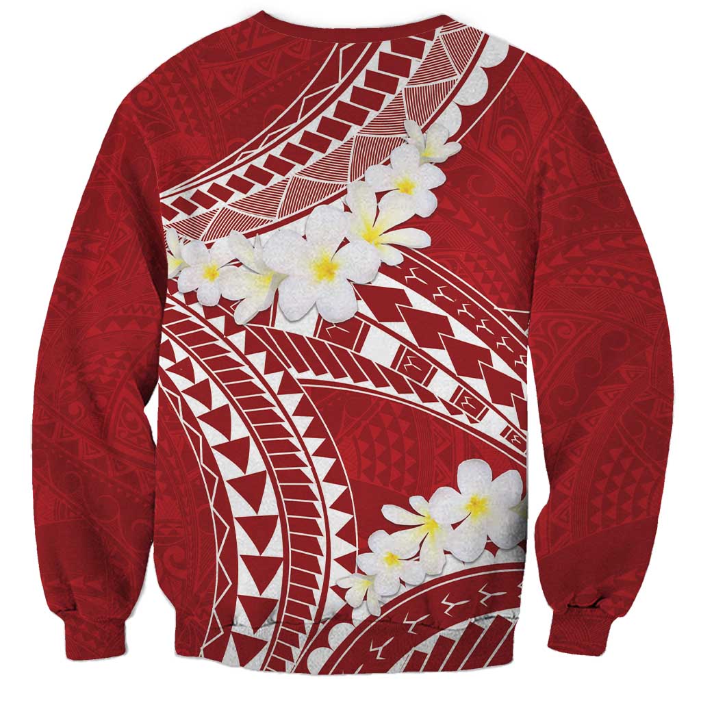 Polynesian Vintage Floral Sweatshirt Scarlet Motifs - Polynesian Pride