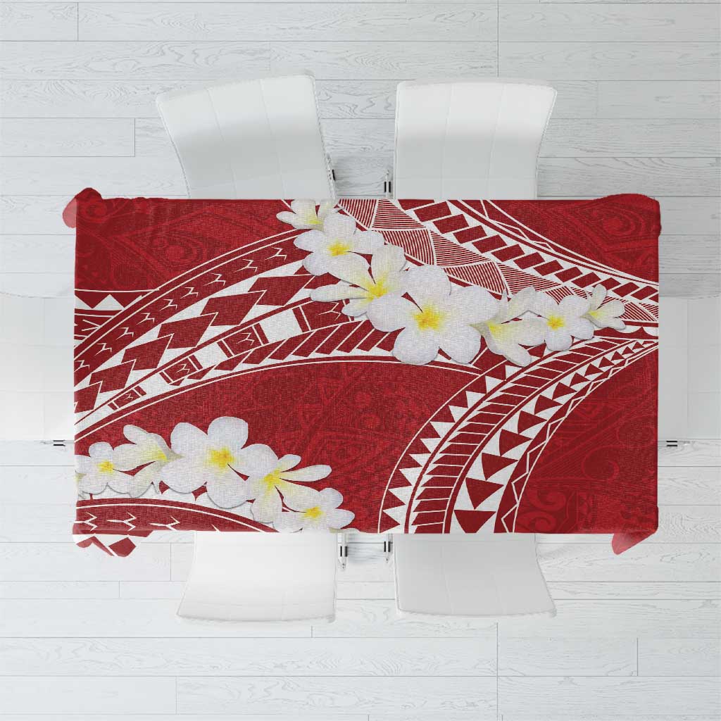 Polynesian Vintage Floral Tablecloth Scarlet Motifs - Polynesian Pride
