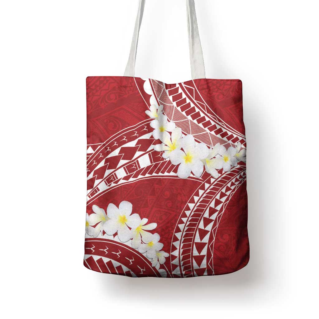 Polynesian Vintage Floral Tote Bag Scarlet Motifs LT7 - Polynesian Pride