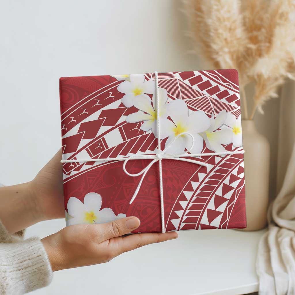 Polynesian Vintage Floral Wrapping Paper Scarlet Motifs