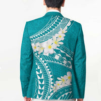 Polynesian Vintage Floral Blazer Teal Motifs LT7 - Polynesian Pride