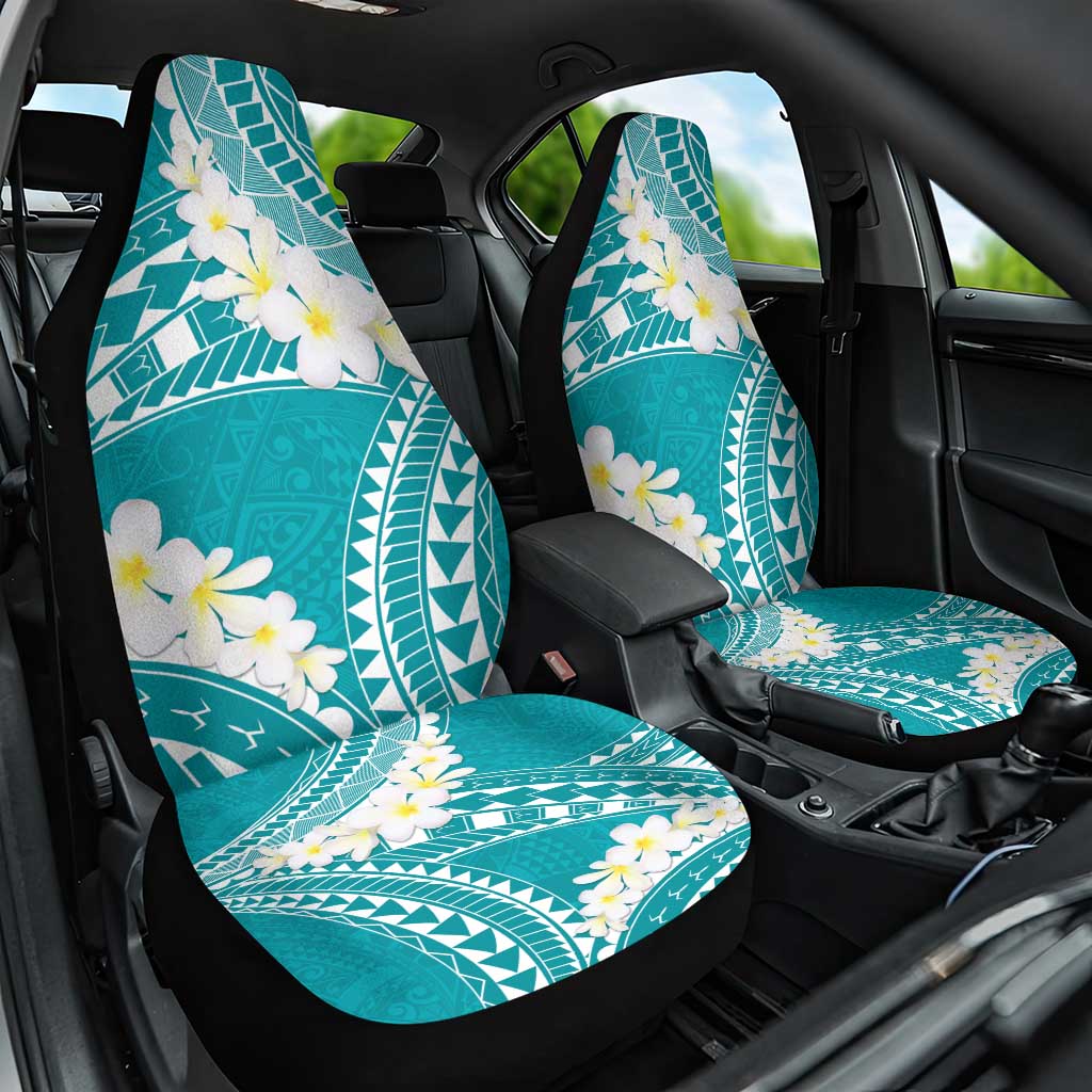 Polynesian Vintage Floral Car Seat Cover Teal Motifs - Polynesian Pride