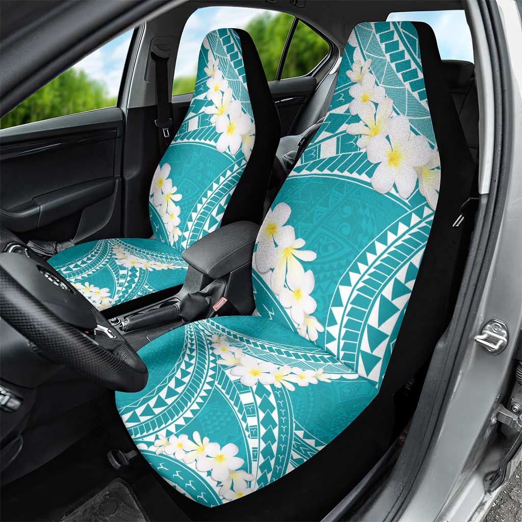 Polynesian Vintage Floral Car Seat Cover Teal Motifs - Polynesian Pride