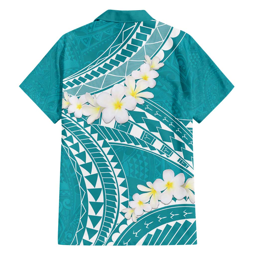 Polynesian Vintage Floral Family Matching Long Sleeve Bodycon Dress and Hawaiian Shirt Teal Motifs LT7 - Polynesian Pride