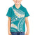 Polynesian Vintage Floral Kid Hawaiian Shirt Teal Motifs - Polynesian Pride