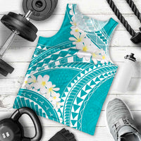 Polynesian Vintage Floral Men Tank Top Teal Motifs - Polynesian Pride