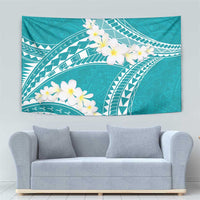 Polynesian Vintage Floral Tapestry Teal Motifs - Polynesian Pride