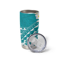 Polynesian Vintage Floral Tumbler Cup Teal Motifs - Polynesian Pride
