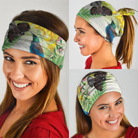 New Zealand Maori Mahuru Neck Gaiter Tui With Pikawakawa Spring Colors LT7 - Polynesian Pride