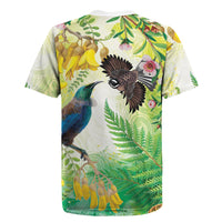 New Zealand Maori Mahuru Rugby Jersey Tui With Pikawakawa Spring Colors LT7 - Polynesian Pride