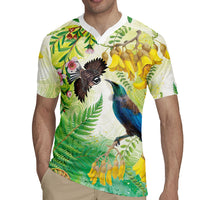 New Zealand Maori Mahuru Rugby Jersey Tui With Pikawakawa Spring Colors LT7 - Polynesian Pride