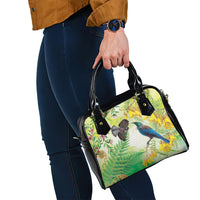 New Zealand Maori Mahuru Shoulder Handbag Tui With Pikawakawa Spring Colors LT7 - Polynesian Pride