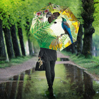 New Zealand Maori Mahuru Umbrella Tui With Pikawakawa Spring Colors LT7 - Polynesian Pride