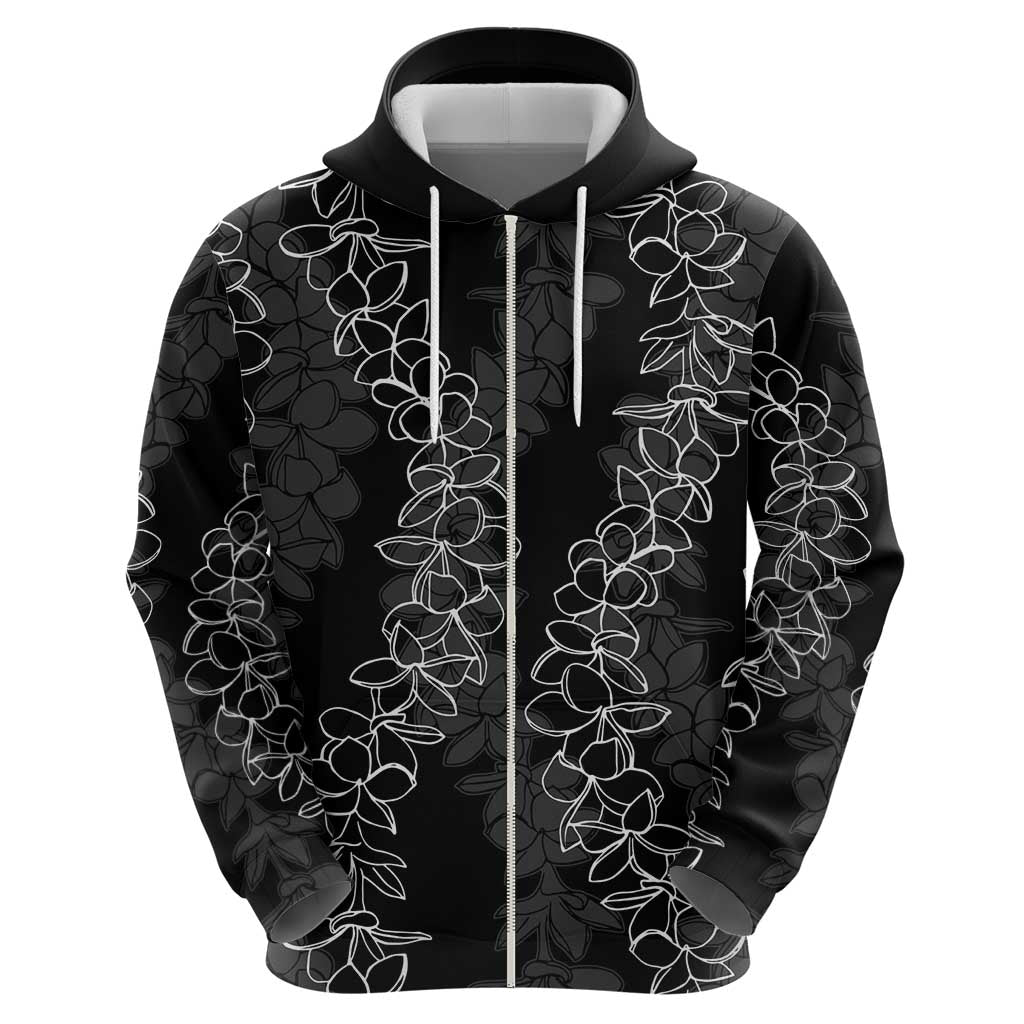 Hawaii Plumeria Lei Zip Hoodie Aloha Festive Vibe
