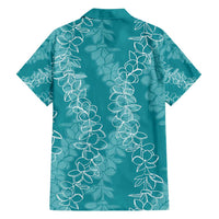 Hawaii Plumeria Lei Family Matching Long Sleeve Bodycon Dress and Hawaiian Shirt Aloha Festive Vibe - Teal