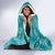 Hawaii Plumeria Lei Hooded Blanket Aloha Festive Vibe - Teal