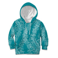 Hawaii Plumeria Lei Kid Hoodie Aloha Festive Vibe - Teal