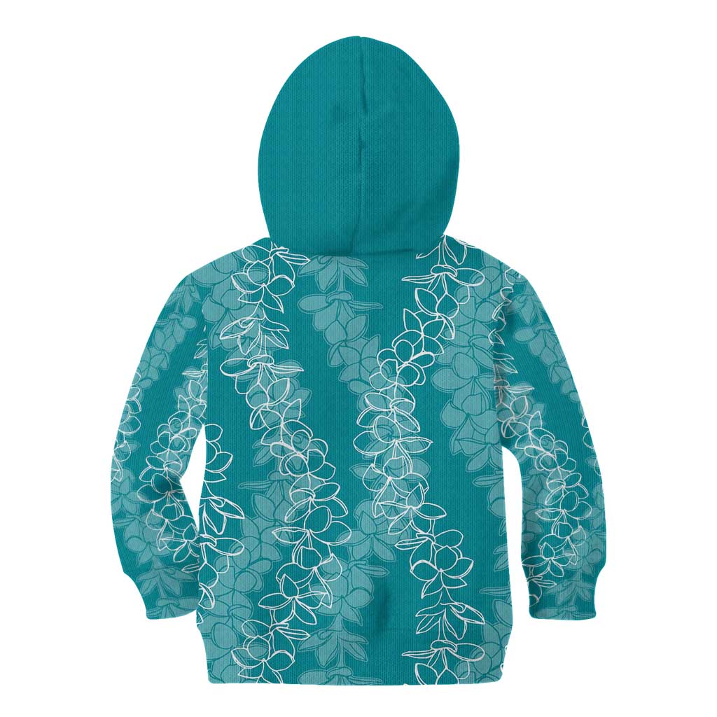 Hawaii Plumeria Lei Kid Hoodie Aloha Festive Vibe - Teal