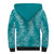 Hawaii Plumeria Lei Sherpa Hoodie Aloha Festive Vibe - Teal