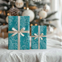 Hawaii Plumeria Lei Wrapping Paper Aloha Festive Vibe - Teal