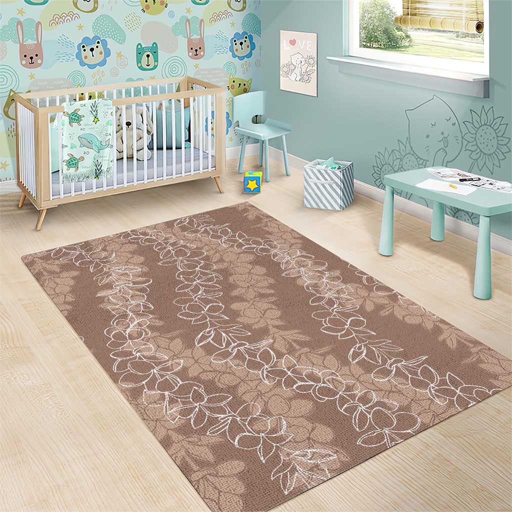 Hawaii Plumeria Lei Area Rug Aloha Festive Vibe - Beige